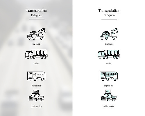 아이콘 육상교통 교통수단 교통 버스 대중교통 사람없음 세트 픽토그램 트레일러 견인차 2D아이콘 AI파일 특수차량 파일형식 벡터