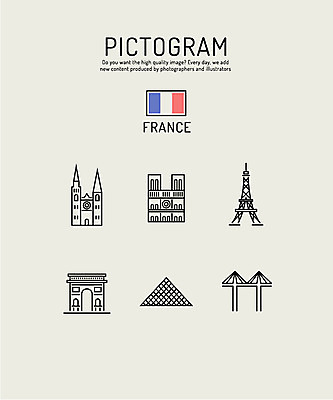 아이콘 건축물 사람없음 관광지 세트 픽토그램 성당 프랑스 에펠탑 박물관 개선문 랜드마크 루브르박물관 2D아이콘 AI파일 건축 유럽 여행 종교건축 파리 파일형식 벡터