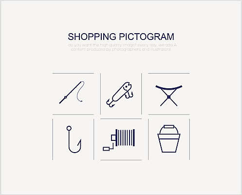 아이콘 의자 낚시 사람없음 쇼핑 세트 픽토그램 낚시용품 낚싯대 양동이 물통 릴 2D아이콘 AI파일 가구 레저 파일형식 벡터