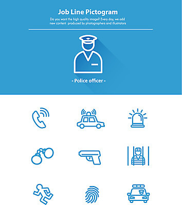 아이콘 직업 사람모양 사람없음 세트 픽토그램 총 경찰 범죄인 수갑 수화기 경찰차 사이렌 신고 지문 2D아이콘 AI파일 모양 무기 자동차 범죄 전화기 파일형식 벡터
