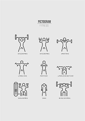 아이콘 사람모양 사람없음 세트 픽토그램 운동 헬스 아령 역기 숄더프레스 2D아이콘 AI파일 모양 건강 파일형식 벡터