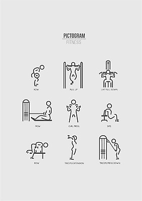 아이콘 사람모양 사람없음 세트 픽토그램 운동 헬스 랫풀다운 케이블로우 턱걸이 맨몸운동 2D아이콘 AI파일 모양 건강 운동기구 파일형식 벡터