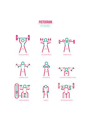 아이콘 사람모양 사람없음 세트 픽토그램 운동 헬스 아령 역기 숄더프레스 2D아이콘 AI파일 모양 건강 파일형식 벡터