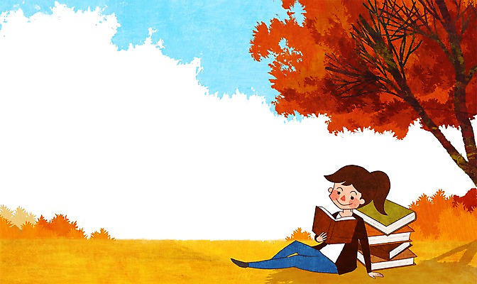 PSD 나무 식물 계절 여자 백그라운드 일러스트 한명 사람 앉기 소녀 성인 책 독서 가을 여자만 여자한명만 성인여자만 성인만 가을배경 국내일러스트 1 어린이 모션 파일형식 가을_계절