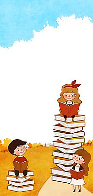 PSD 계절 여자 남자 어린이 백그라운드 일러스트 사람 책 세명 독서 쌓기 가을 어린이만 가을배경 국내일러스트 모션 파일형식 가을_계절