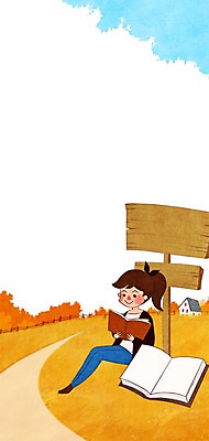 PSD 계절 여자 백그라운드 일러스트 주택 한명 사람 소녀 성인 책 독서 가을 표지판 여자만 여자한명만 성인여자만 성인만 가을배경 국내일러스트 1 어린이 알림판 건물 파일형식 가을_계절