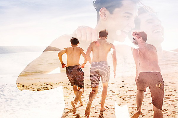 JPG 서양인 외국인 편집이미지 계절 남자 수영복 바다 사람 여러명 성인 해변 여름 디지털합성 디지털아트 다중노출 남자만 성인남자만 성인만 이미지편집 편집실사 옷 다수 촬영기법 인종 CG 파일형식