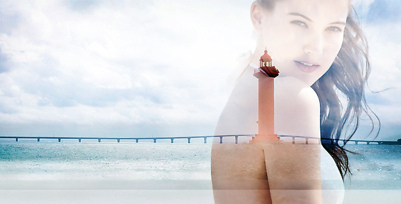 JPG 서양인 외국인 편집이미지 계절 여자 바다 휴가 등대 한명 사람 성인 여름 디지털합성 디지털아트 다중노출 여자만 여자한명만 성인여자만 성인만 이미지편집 편집실사 1 촬영기법 인종 CG 파일형식