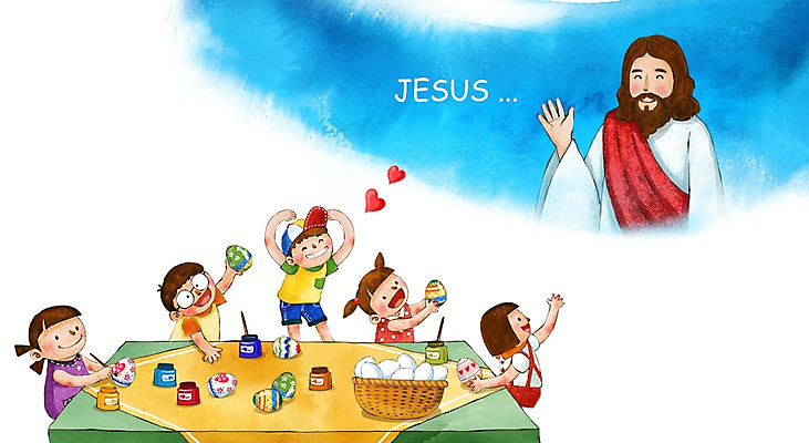 PSD 여자 남자 기독교 종교 어린이 캘리배경 일러스트 탁자 수채화 부활절 사람 여러명 성인 바구니 믿음 계란 희망 물감 색칠 예수 추수감사절 국내일러스트 기념일 감정 가구 다수 백그라운드 알 미술도구 신_종교 파일형식