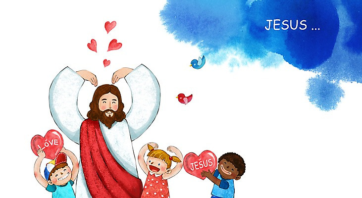 PSD 여자 남자 기독교 종교 어린이 캘리배경 일러스트 수채화 사랑 사람 여러명 성인 믿음 희망 하트 예수 국내일러스트 모양 감정 다수 백그라운드 신_종교 파일형식