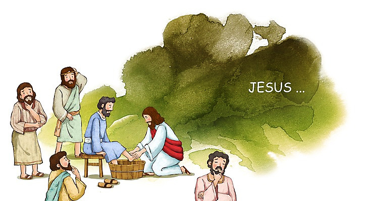 PSD 남자 기독교 종교 캘리배경 의자 일러스트 수채화 사람 여러명 성인 믿음 희망 예수 양동이 세족식 남자만 성인남자만 성인만 국내일러스트 감정 가구 다수 백그라운드 신_종교 파일형식