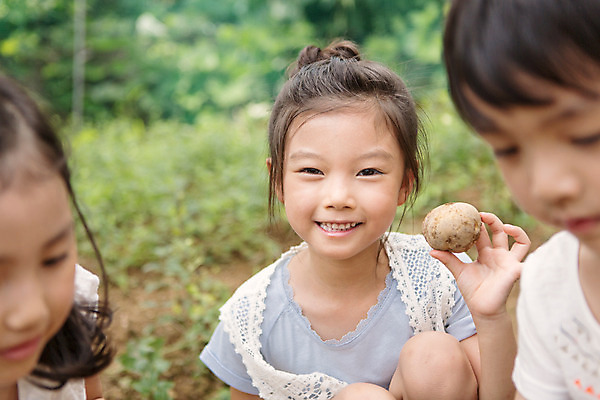 포토 JPG 주간 라이프스타일 여자 남자 어린이라이프 어린이 모션 감자 미소 들기 사람 앉기 동양인 상반신 야외 앞모습 세명 유치원 유치원생 한국인 체험학습 체험 즐거움 텃밭 어린이만 국내포토 자연요소 교육 감정 뷰포인트 컨셉 밭 채소 표정 인종 생활 파일형식