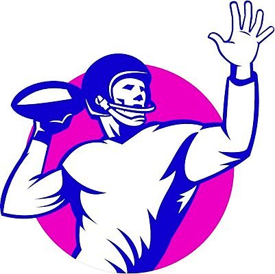 EPS 해외이미지 남자 스포츠 일러스트 공 그래픽 럭비 축구 외침 원형 던지기 복고 통과 쿼터백 플레이어 해외202004 해외일러스트 도형 모션 사람 구기 소리 파일형식 벡터 이미지허브