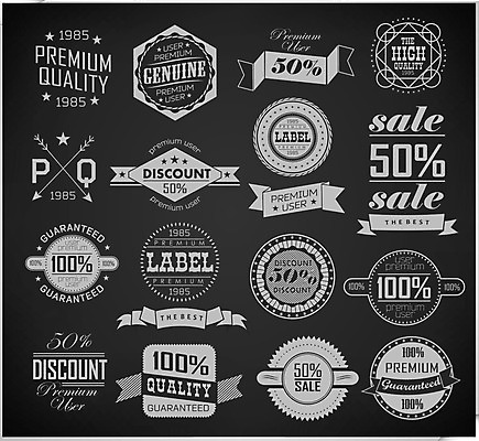 EPS 해외이미지 스티커 일러스트 사람없음 세트 라벨 세일 검은색 빈티지 해외202004 해외일러스트 컬러 컨셉 프레임 파일형식 벡터 이미지허브