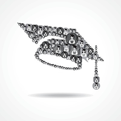 EPS 해외이미지 학생 디자인 여자 교육 남자 일러스트 학사모 졸업 여러명 상반신 성인 성인만 벡터 해외202004 해외일러스트 모자_잡화 다수 사람 파일형식 이미지허브