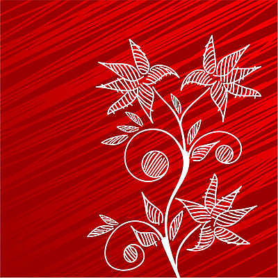 EPS 해외이미지 꽃 백그라운드 잎 라인일러스트 일러스트 사람없음 빨간색 빈티지 잎줄기 해외202004 해외일러스트 식물 줄기 컬러 컨셉 파일형식 벡터 이미지허브