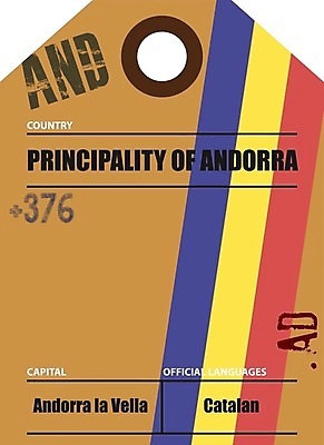 EPS 해외이미지 디자인 지도 일러스트 빨간색 파란색 노란색 라벨 정보 깃발 이름 암호 안도라 해외202004 해외일러스트 컬러 프레임 파일형식 벡터 이미지허브