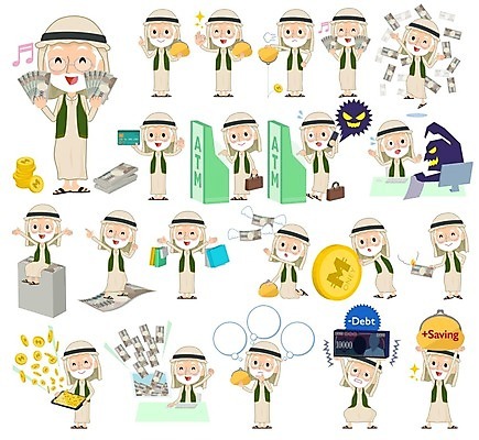 EPS 해외이미지 캐릭터 할아버지 남자 돈 일러스트 사람 금융 경제 쇼핑 세트 동전 저축 신용카드 범죄 지갑 선택 가난 사우디아라비아 대출 빚 ATM 두바이 화상 해외202004 해외일러스트 일러캐릭터 노년 컨셉 중동 재산 상처 아랍에미리트 파일형식 벡터 이미지허브