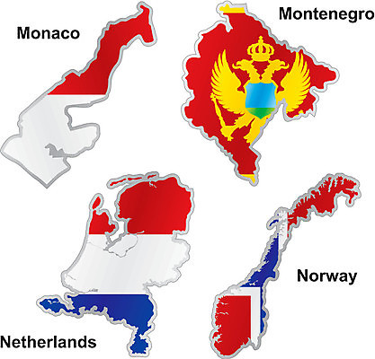 EPS 해외이미지 모양 유럽 지도 돈 일러스트 노르웨이 깃발 심볼 네덜란드 고립 모나코 몬테네그로 전국 해외202004 해외일러스트 나라 재산 파일형식 벡터 이미지허브