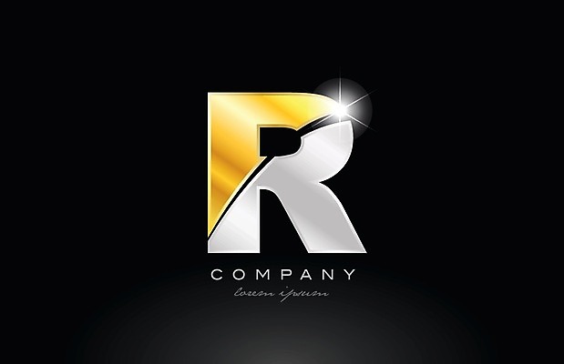 EPS 해외이미지 모양 템플릿 디자인 알파벳 백그라운드 일러스트 회사 비즈니스 금속 검은색 회색 황금 은색 편지 심볼 신분 R 엘리먼트 활자 해외202004 해외일러스트 영어 컬러 재질 활자판 파일형식 벡터 이미지허브