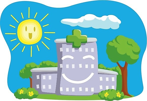 EPS 해외이미지 클립아트 나무 외관 일러스트 건축양식 창문 하늘 병원 건물 치료 센터 만화 서비스 사인 커뮤니티 해외202004 해외일러스트 식물 건축물 건축 의학 파일형식 벡터 이미지허브