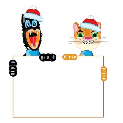 EPS 해외이미지 동물 포스터 크리스마스 일러스트 발 휴가 새해 반려동물 목도리 고양이 입 개 흰배경 정사각형 머리장식 방패 집게발 해외202004 해외일러스트 도형 잡화 기념일 백그라운드 포유류 신체부위 장식 흰색 파일형식 벡터 이미지허브