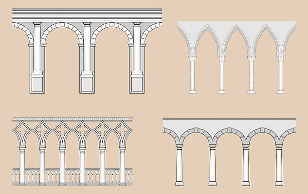 EPS 해외이미지 디자인 꽃 유럽 벽 곡선 일러스트 건축양식 벽돌 건물 그래픽 장식 가로 이탈리아 궁전 수확 기둥 중세 역사 로마 지중해 묘사 그림 아치 복고 베네치아 조형 고딕 고립 로마인 르네상스 수도교 스타일 해외202004 해외일러스트 식물 건축물 건축 나라 선 바다 고건축 농업 인종 다리_건축물 파일형식 벡터 이미지허브