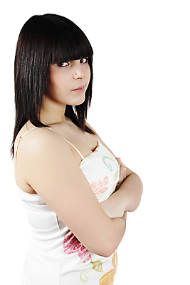 포토 JPG 해외이미지 백인 분홍색 갈색머리 한명 흰색 고립 해외202004 해외포토 서양인 1 헤어스타일 컬러 사람 파일형식 이미지허브