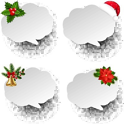 EPS 해외이미지 말풍선 크리스마스장식 크리스마스 겨울 일러스트 산타모자 추상 사람없음 장식 흰색 축하 12월 포인세티아 크리스마스장식종 호랑가시나무열매 해외202004 해외일러스트 모자_잡화 계절 기념일 열매 꽃 컬러 컨셉 무늬 날짜 장식종 파일형식 벡터 이미지허브