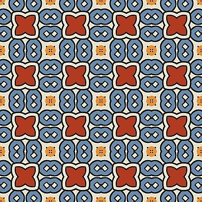 EPS 해외이미지 디자인 백그라운드 패턴 오렌지 일러스트 벽지 추상 빨간색 파란색 검은색 타일 복고 정사각형 해외202004 해외일러스트 도형 컬러 무늬 과일 파일형식 벡터 이미지허브