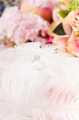 포토 JPG 스튜디오촬영 결혼 실내 사람없음 아웃포커스 깃털 결혼반지 결혼소품 파스텔톤 국내포토 컬러 촬영기법 이벤트 내부 반지 오브젝트 파일형식