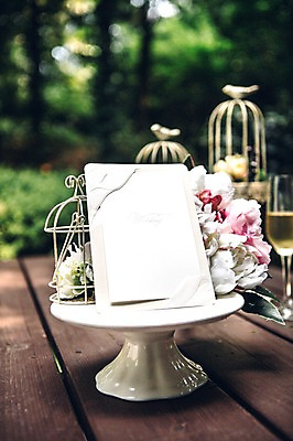 포토 JPG 주간 꽃 결혼 사람없음 야외 아웃포커스 청첩장 결혼소품 웨딩테이블 국내포토 자연요소 식물 탁자 카드_감사 촬영기법 이벤트 오브젝트 파일형식