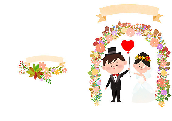 PSD 부부 여자 남자 꽃 행복 웨딩드레스 결혼 낙엽 일러스트 함께함 사랑 사람 정장 턱시도 성인 두명 라벨 로맨틱 가을 하트 청첩장 풍선 웨딩마치 성인만 국내일러스트 모양 식물 커플 드레스 옷 계절 감정 컨셉 잎 카드_감사 프레임 이벤트 파일형식