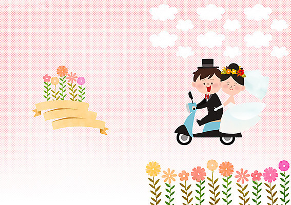 PSD 구름 부부 여자 남자 꽃 행복 부케 웨딩드레스 결혼 일러스트 함께함 사랑 사람 정장 턱시도 성인 두명 라벨 로맨틱 스쿠터 가을 청첩장 웨딩마치 성인만 국내일러스트 자연요소 식물 커플 드레스 옷 계절 감정 꽃다발 컨셉 카드_감사 프레임 이벤트 오토바이 파일형식