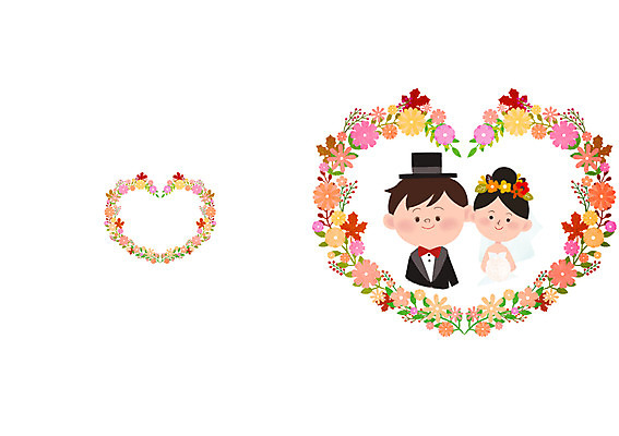 PSD 부부 여자 남자 꽃 행복 부케 웨딩드레스 결혼 낙엽 일러스트 함께함 사랑 사람 정장 턱시도 성인 두명 로맨틱 가을 하트 청첩장 웨딩마치 성인만 국내일러스트 모양 식물 커플 드레스 옷 계절 감정 꽃다발 컨셉 잎 카드_감사 이벤트 파일형식