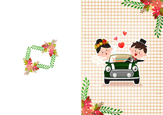 PSD 부부 여자 남자 꽃 행복 부케 웨딩드레스 결혼 잎 일러스트 자동차 함께함 사랑 사람 정장 턱시도 성인 두명 로맨틱 가을 하트 청첩장 웨딩마치 성인만 국내일러스트 모양 식물 커플 드레스 옷 계절 감정 육상교통 꽃다발 컨셉 카드_감사 이벤트 파일형식