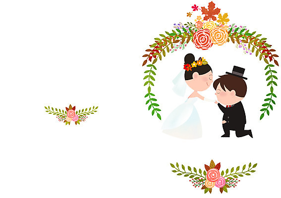 PSD 부부 여자 남자 꽃 행복 부케 웨딩드레스 결혼 낙엽 잎 일러스트 키스 함께함 사랑 사람 정장 턱시도 성인 두명 로맨틱 가을 무릎꿇기 청첩장 웨딩마치 성인만 국내일러스트 식물 커플 드레스 옷 계절 감정 꽃다발 컨셉 모션 카드_감사 이벤트 애정표현 파일형식