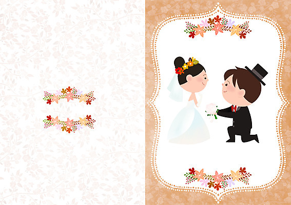 PSD 부부 여자 남자 행복 부케 웨딩드레스 결혼 프로포즈 낙엽 일러스트 함께함 사랑 사람 정장 턱시도 성인 두명 로맨틱 가을 청첩장 웨딩마치 성인만 국내일러스트 커플 드레스 옷 계절 감정 꽃다발 컨셉 잎 카드_감사 이벤트 파일형식