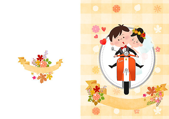 PSD 부부 여자 남자 꽃 행복 부케 웨딩드레스 결혼 일러스트 함께함 사랑 사람 정장 턱시도 성인 두명 라벨 로맨틱 스쿠터 가을 하트 청첩장 웨딩마치 성인만 국내일러스트 모양 식물 커플 드레스 옷 계절 감정 꽃다발 컨셉 카드_감사 프레임 이벤트 오토바이 파일형식