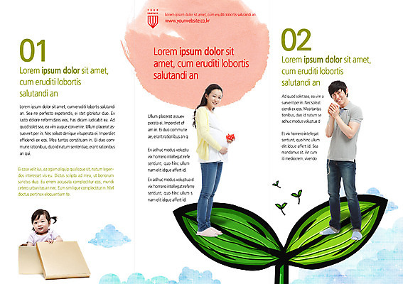 PSD 템플릿 편집 북디자인 여자 남자 내지 리플렛 북커버 3단접지 사람 팜플렛 성인 세명 새싹 임산부 임신 한국인 아기 이미지템플릿 식물 동양인 파일형식