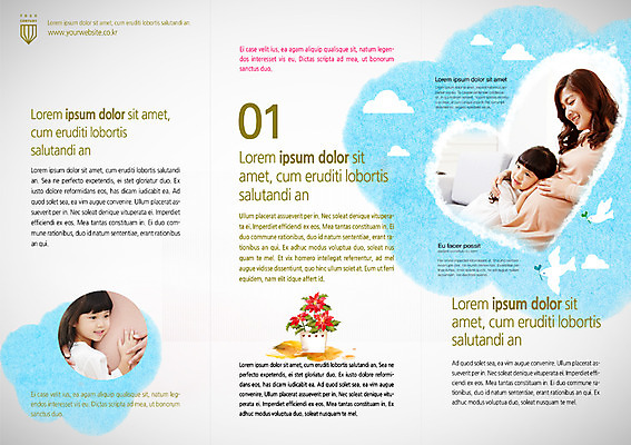 PSD 구름 템플릿 편집 북디자인 여자 내지 어린이 리플렛 북커버 3단접지 사람 팜플렛 성인 세명 임산부 임신 한국인 여자만 이미지템플릿 자연요소 동양인 파일형식