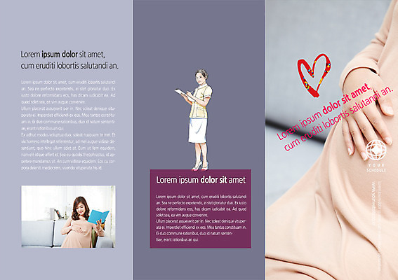 PSD 템플릿 편집 북디자인 여자 표지 리플렛 북커버 3단접지 사람 팜플렛 성인 두명 임산부 임신 한국인 간호사 여자만 성인여자만 성인만 이미지템플릿 동양인 의료진 파일형식