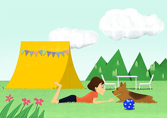 주간 PSD 구름 한마리 여자 꽃 일러스트 공 산 함께함 텐트 한명 사람 성인 야외 반려동물 마주보기 다정 캠핑 강아지 소통 야외의자 야외테이블 여자만 여자한명만 성인여자만 성인만 국내일러스트 자연요소 식물 동물 1 컨셉 의자 모션 탁자 레저 캠핑도구 개 파일형식
