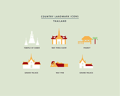 아이콘 태국 신전 사람없음 세트 궁전 불상 왓포 랜드마크 푸켓 왓프라깨우 2D아이콘 AI파일 아시아 고건축 불교 사찰 방콕 파일형식 벡터