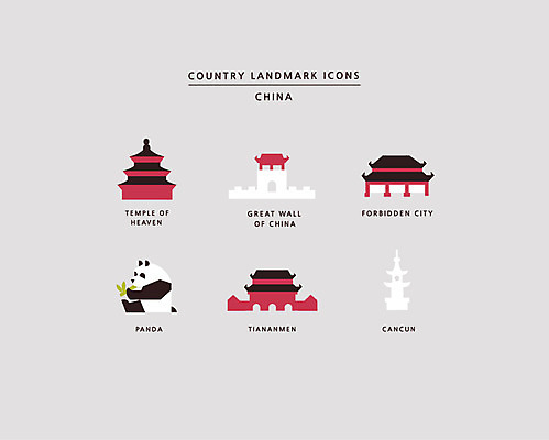 아이콘 신전 사람없음 세트 중국 판다 자금성 만리장성 랜드마크 천단 2D아이콘 AI파일 아시아 고건축 곰 궁전 세계문화유산 성 베이징 파일형식 벡터