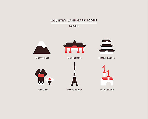 아이콘 사람없음 세트 일본 놀이공원 기모노 후지산 도쿄타워 랜드마크 메이지신궁 히메지성 2D아이콘 AI파일 아시아 산 테마파크 세계문화유산 성 일본전통의상 파일형식 벡터