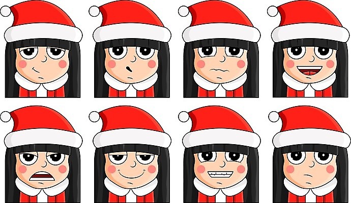 EPS 해외이미지 템플릿 캐릭터 계절 여자 행복 감정 얼굴 스티커 크리스마스 겨울 일러스트 휴가 새로움 새해 기념 웃음 사람 세트 산타클로스 파티 머리 기쁨 분노 축하 표현 인사 유머 12월 만화 연도 코믹 충격 우울증 아바타 해외202004 해외일러스트 일러캐릭터 기념일 컨셉 표정 이벤트 신체부위 예절 날짜 질병 파일형식 벡터 이미지허브