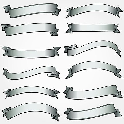 EPS 해외이미지 리본 스티커 일러스트 사람없음 세트 라벨 공백 회색 해외202004 해외일러스트 컬러 프레임 파일형식 벡터 이미지허브