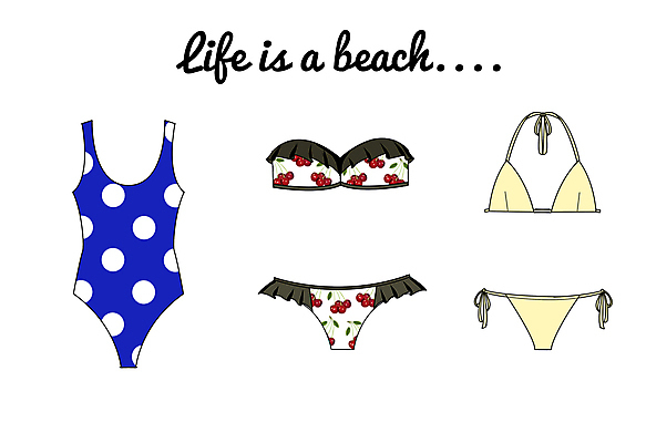 JPG 해외이미지 패션 수영복 일러스트 사람없음 비키니 다양 엘리먼트 해외일러스트 옷 다수 파일형식 이미지허브