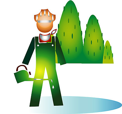 EPS 주간 클립아트 캐릭터 남자 일러스트 산 사람 풍경 사람없음 야외 환경 물뿌리개 조경사 남자만 일러캐릭터 자연요소 파일형식 벡터
